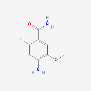 molecular formula C8H9FN2O2 B3302589 4-Amino-2-fluoro-5-methoxybenzamide CAS No. 917909-50-3