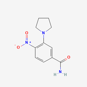 molecular formula C11H13N3O3 B3302593 4-Nitro-3-(pyrrolidin-1-yl)benzamide CAS No. 917909-54-7