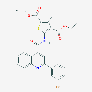 molecular formula C27H23BrN2O5S B330262 Diethyl 5-({[2-(3-bromophenyl)-4-quinolinyl]carbonyl}amino)-3-methyl-2,4-thiophenedicarboxylate 
