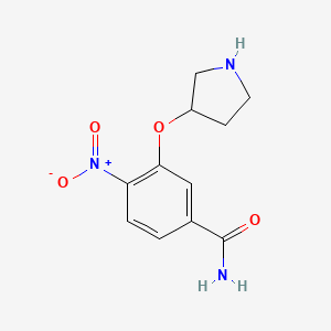 Benzamide, 4-nitro-3-(3-pyrrolidinyloxy)-