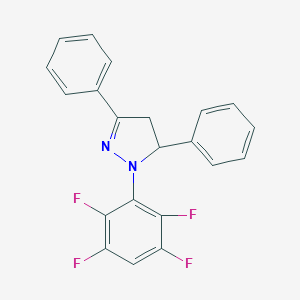 molecular formula C21H14F4N2 B330265 3,5-diphenyl-1-(2,3,5,6-tetrafluorophenyl)-4,5-dihydro-1H-pyrazole 