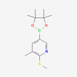 molecular formula C13H20BNO2S B3302678 3-Methyl-2-(methylsulfanyl)-5-(tetramethyl-1,3,2-dioxaborolan-2-yl)pyridine CAS No. 918350-15-9