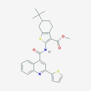 Methyl 6-tert-butyl-2-({[2-(2-thienyl)-4-quinolinyl]carbonyl}amino)-4,5,6,7-tetrahydro-1-benzothiophene-3-carboxylate