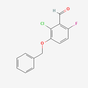 molecular formula C14H10ClFO2 B3302692 3-苄氧基-2-氯-6-氟苯甲醛 CAS No. 918524-12-6