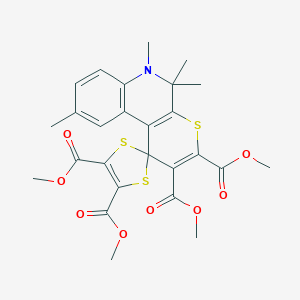 molecular formula C26H27NO8S3 B330272 Tetramethyl 5',5',6',9'-tetramethyl-5',6'-dihydrospiro[1,3-dithiole-2,1'-thiopyrano[2,3-c]quinoline]-2',3',4,5-tetracarboxylate 