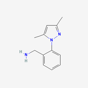 molecular formula C12H15N3 B3302722 [2-(3,5-dimethyl-1H-pyrazol-1-yl)phenyl]methanamine CAS No. 918865-16-4
