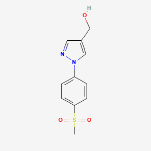 molecular formula C11H12N2O3S B3302743 (1-(4-(Methylsulfonyl)phenyl)-1H-pyrazol-4-yl)methanol CAS No. 918967-66-5