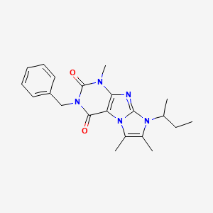 molecular formula C21H25N5O2 B3302770 2-Benzyl-6-butan-2-yl-4,7,8-trimethylpurino[7,8-a]imidazole-1,3-dione CAS No. 919012-20-7