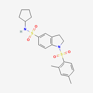 molecular formula C21H26N2O4S2 B3302810 1-[(2,4-Dimethylphenyl)sulfonyl]-5-[(cyclopentylamino)sulfonyl]indoline CAS No. 919019-92-4