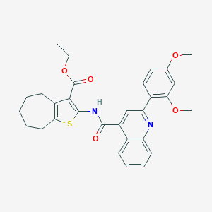 ethyl 2-({[2-(2,4-dimethoxyphenyl)-4-quinolinyl]carbonyl}amino)-5,6,7,8-tetrahydro-4H-cyclohepta[b]thiophene-3-carboxylate