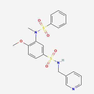 4-methoxy-3-(N-methylbenzenesulfonamido)-N-[(pyridin-3-yl)methyl]benzene-1-sulfonamide