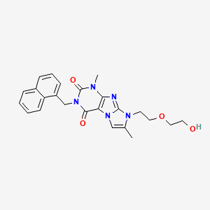 molecular formula C24H25N5O4 B3302830 6-[2-(2-Hydroxyethoxy)ethyl]-4,7-dimethyl-2-(naphthalen-1-ylmethyl)purino[7,8-a]imidazole-1,3-dione CAS No. 919040-99-6