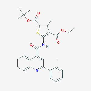 2-Tert-butyl 4-ethyl 3-methyl-5-({[2-(2-methylphenyl)-4-quinolinyl]carbonyl}amino)-2,4-thiophenedicarboxylate