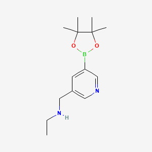 molecular formula C14H23BN2O2 B3302881 N-((5-(4,4,5,5-tetramethyl-1,3,2-dioxaborolan-2-yl)pyridin-3-yl)methyl)ethanamine CAS No. 919347-17-4