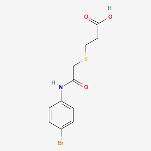 molecular formula C11H12BrNO3S B3302923 3-({[(4-Bromophenyl)carbamoyl]methyl}sulfanyl)propanoic acid CAS No. 919617-19-9