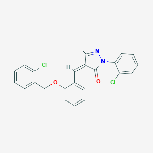 molecular formula C24H18Cl2N2O2 B330293 4-{2-[(2-chlorobenzyl)oxy]benzylidene}-2-(2-chlorophenyl)-5-methyl-2,4-dihydro-3H-pyrazol-3-one 