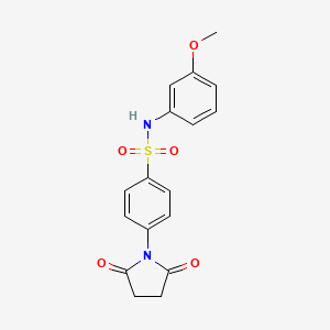 molecular formula C17H16N2O5S B3302932 1-(4-{[(3-Methoxyphenyl)amino]sulfonyl}phenyl)azolidine-2,5-dione CAS No. 919624-08-1