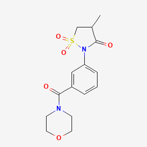 molecular formula C15H18N2O5S B3302936 4-Methyl-2-(3-(morpholine-4-carbonyl)phenyl)isothiazolidin-3-one 1,1-dioxide CAS No. 919629-33-7