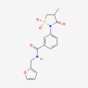 N-(furan-2-ylmethyl)-3-(4-methyl-1,1-dioxido-3-oxoisothiazolidin-2-yl)benzamide