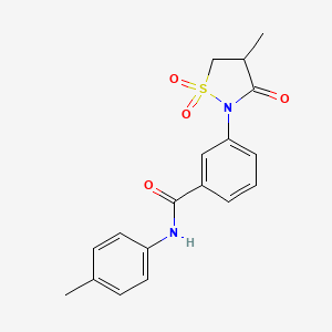 molecular formula C18H18N2O4S B3302957 3-(4-methyl-1,1-dioxido-3-oxoisothiazolidin-2-yl)-N-(p-tolyl)benzamide CAS No. 919633-61-7
