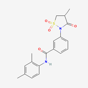 molecular formula C19H20N2O4S B3302965 N-(2,4-dimethylphenyl)-3-(4-methyl-1,1-dioxido-3-oxoisothiazolidin-2-yl)benzamide CAS No. 919633-65-1