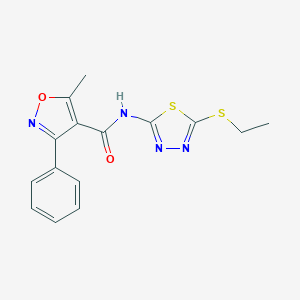 N-[5-(ethylsulfanyl)-1,3,4-thiadiazol-2-yl]-5-methyl-3-phenyl-4-isoxazolecarboxamide