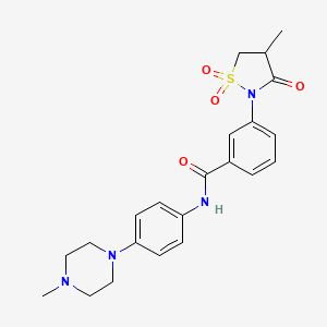 molecular formula C22H26N4O4S B3302987 3-(4-methyl-1,1-dioxido-3-oxoisothiazolidin-2-yl)-N-(4-(4-methylpiperazin-1-yl)phenyl)benzamide CAS No. 919634-22-3
