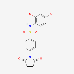 molecular formula C18H18N2O6S B3302989 1-(4-{[(2,4-Dimethoxyphenyl)amino]sulfonyl}phenyl)azolidine-2,5-dione CAS No. 919648-74-1