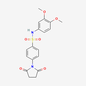 molecular formula C18H18N2O6S B3303046 1-(4-{[(3,4-Dimethoxyphenyl)amino]sulfonyl}phenyl)azolidine-2,5-dione CAS No. 919681-34-8