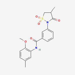 molecular formula C19H20N2O5S B3303056 N-(2-methoxy-5-methylphenyl)-3-(4-methyl-1,1-dioxido-3-oxoisothiazolidin-2-yl)benzamide CAS No. 919683-35-5