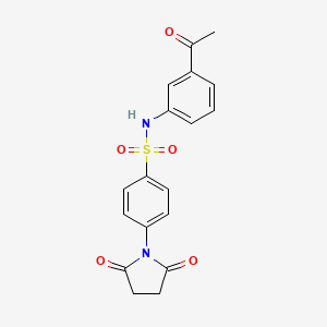 molecular formula C18H16N2O5S B3303064 1-Acetyl-3-({[4-(2,5-dioxoazolidinyl)phenyl]sulfonyl}amino)benzene CAS No. 919693-07-5