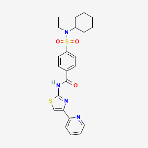 molecular formula C23H26N4O3S2 B3303089 4-(N-cyclohexyl-N-ethylsulfamoyl)-N-(4-(pyridin-2-yl)thiazol-2-yl)benzamide CAS No. 919856-03-4