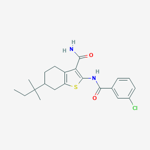 molecular formula C21H25ClN2O2S B330310 2-[(3-Chlorobenzoyl)amino]-6-tert-pentyl-4,5,6,7-tetrahydro-1-benzothiophene-3-carboxamide 