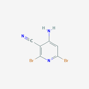 molecular formula C6H3Br2N3 B3303107 3-Pyridinecarbonitrile, 4-amino-2,6-dibromo- CAS No. 91999-47-2