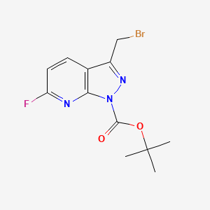 molecular formula C12H13BrFN3O2 B3303125 Tert-butyl 3-(bromomethyl)-6-fluoropyrazolo[3,4-b]pyridine-1-carboxylate CAS No. 920036-30-2