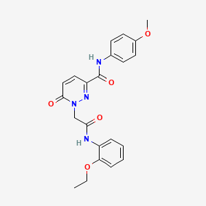 molecular formula C22H22N4O5 B3303141 1-(2-((2-ethoxyphenyl)amino)-2-oxoethyl)-N-(4-methoxyphenyl)-6-oxo-1,6-dihydropyridazine-3-carboxamide CAS No. 920156-91-8