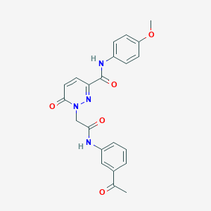 molecular formula C22H20N4O5 B3303151 1-(2-((3-acetylphenyl)amino)-2-oxoethyl)-N-(4-methoxyphenyl)-6-oxo-1,6-dihydropyridazine-3-carboxamide CAS No. 920157-21-7