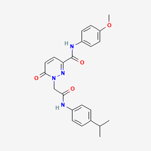 molecular formula C23H24N4O4 B3303154 1-(2-((4-isopropylphenyl)amino)-2-oxoethyl)-N-(4-methoxyphenyl)-6-oxo-1,6-dihydropyridazine-3-carboxamide CAS No. 920157-27-3
