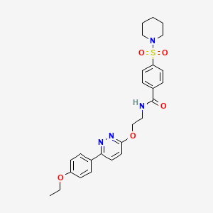 molecular formula C26H30N4O5S B3303165 N-(2-{[6-(4-ethoxyphenyl)pyridazin-3-yl]oxy}ethyl)-4-(piperidine-1-sulfonyl)benzamide CAS No. 920158-24-3