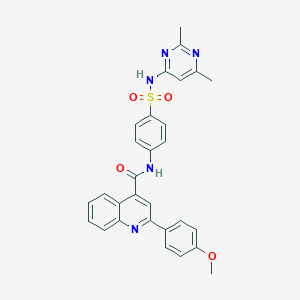 molecular formula C29H25N5O4S B330317 N-[4-[(2,6-dimethylpyrimidin-4-yl)sulfamoyl]phenyl]-2-(4-methoxyphenyl)quinoline-4-carboxamide 