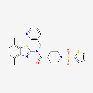 molecular formula C25H26N4O3S3 B3303189 N-(4,7-dimethylbenzo[d]thiazol-2-yl)-N-(pyridin-3-ylmethyl)-1-(thiophen-2-ylsulfonyl)piperidine-4-carboxamide CAS No. 920195-28-4