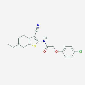 2-(4-chlorophenoxy)-N-(3-cyano-6-ethyl-4,5,6,7-tetrahydro-1-benzothiophen-2-yl)acetamide