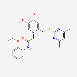 molecular formula C23H26N4O4S B3303195 2-(2-(((4,6-dimethylpyrimidin-2-yl)thio)methyl)-5-methoxy-4-oxopyridin-1(4H)-yl)-N-(2-ethoxyphenyl)acetamide CAS No. 920200-86-8
