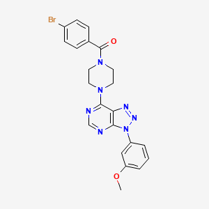 molecular formula C22H20BrN7O2 B3303200 (4-bromophenyl)(4-(3-(3-methoxyphenyl)-3H-[1,2,3]triazolo[4,5-d]pyrimidin-7-yl)piperazin-1-yl)methanone CAS No. 920205-57-8