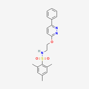 molecular formula C21H23N3O3S B3303205 2,4,6-trimethyl-N-(2-((6-phenylpyridazin-3-yl)oxy)ethyl)benzenesulfonamide CAS No. 920211-64-9