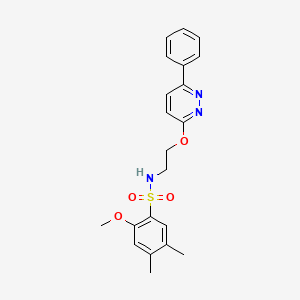 molecular formula C21H23N3O4S B3303209 2-methoxy-4,5-dimethyl-N-(2-((6-phenylpyridazin-3-yl)oxy)ethyl)benzenesulfonamide CAS No. 920212-05-1