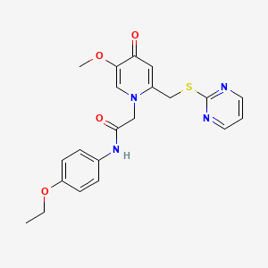 molecular formula C21H22N4O4S B3303211 N-(4-ethoxyphenyl)-2-(5-methoxy-4-oxo-2-((pyrimidin-2-ylthio)methyl)pyridin-1(4H)-yl)acetamide CAS No. 920220-79-7