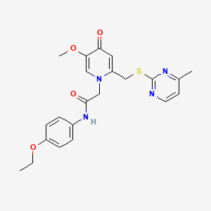 N-(4-ethoxyphenyl)-2-(5-methoxy-2-(((4-methylpyrimidin-2-yl)thio)methyl)-4-oxopyridin-1(4H)-yl)acetamide