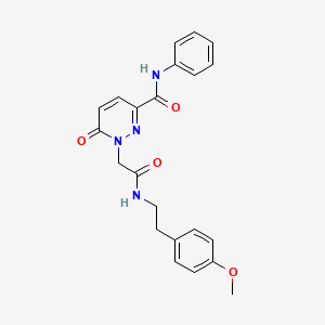 molecular formula C22H22N4O4 B3303232 1-(2-((4-methoxyphenethyl)amino)-2-oxoethyl)-6-oxo-N-phenyl-1,6-dihydropyridazine-3-carboxamide CAS No. 920247-47-8