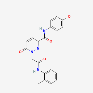 molecular formula C21H20N4O4 B3303240 N-(4-methoxyphenyl)-6-oxo-1-(2-oxo-2-(o-tolylamino)ethyl)-1,6-dihydropyridazine-3-carboxamide CAS No. 920248-59-5